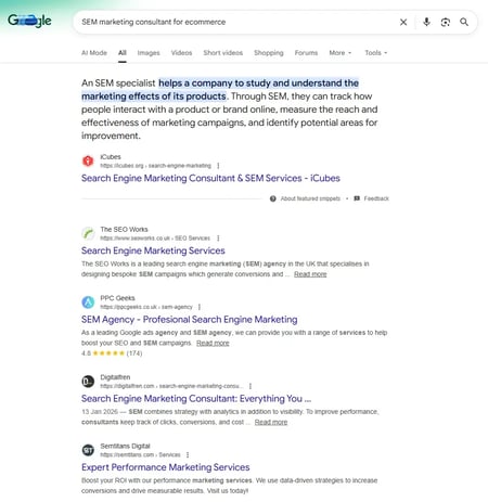 Google SERPs shows how traditional SEO fails and AEO strategy can help brands get visibility in front of their audiences